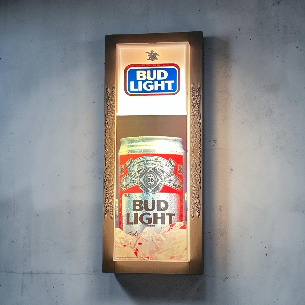 Bud Light Vintage 80s Illuminated Bar Sign 3D Fully Functional 33" x 13.5" x 5"